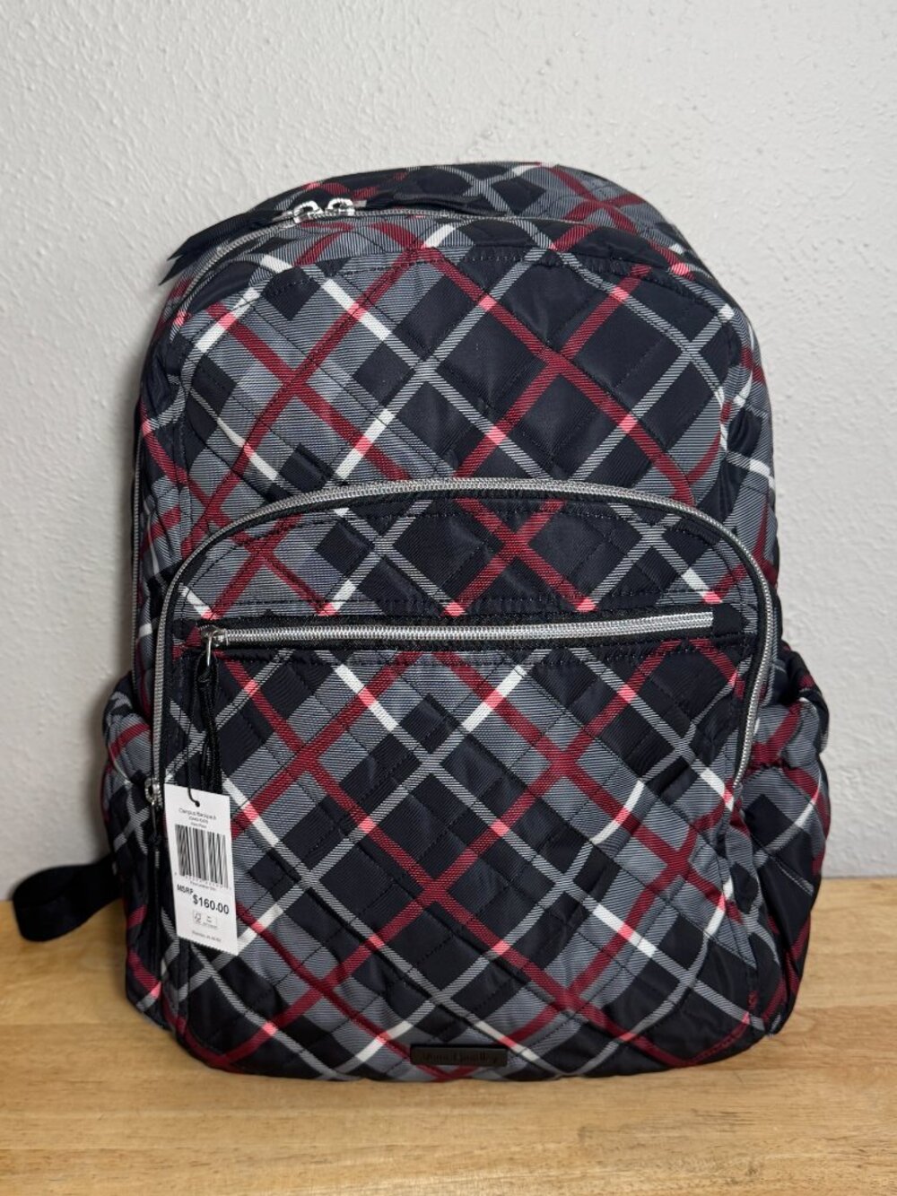 Vera Bradley Campus Backpack in Paris Plaid NWT Performance Twill